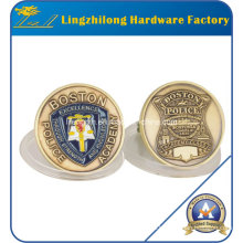 Moneda personalizada de la solapa de la policía del oro